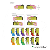 Olmecs Promotional GOLD Swivel USB Flash Drives 32GB (12 Pc Pack)